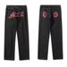 Y2K Punk Dog Print Jeans – Harajuku Streetwear Denim Pants With Graffiti Canine Art (S-XXXL, Polyester, Oversized Fit, 2000s Revival Style)_mkmklike.com