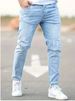 European And American Men's Small Feet Elastic Ripped Jeans Tight Jeans Men_mkmklike.com