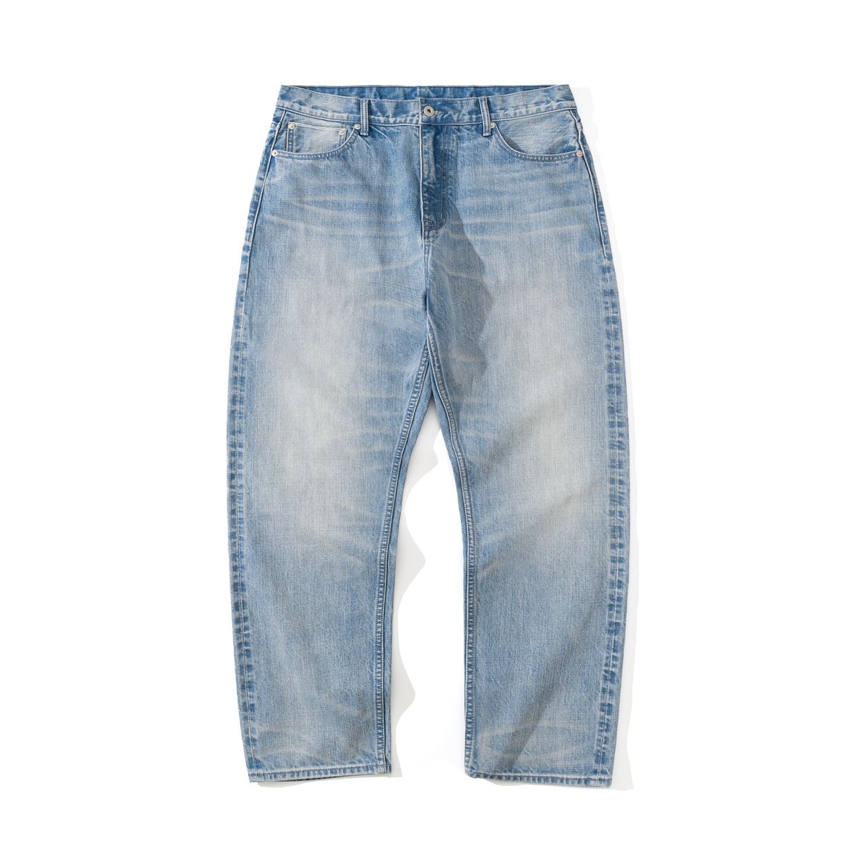 Men's Clothing 25SS Japanese Retro Style 14OZ Selvedge Washed Whiskered Cleanfit Loose Straight Leg Jeans For Men_mkmklike.com