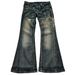 Patchwork Embroidered Jeans For Men And Women Retro Style Y2K Dark Tribal Casual Flared Pants_mkmklike.com