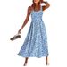Women's clothing splicing floral sleeveless dress_mkmklike.com