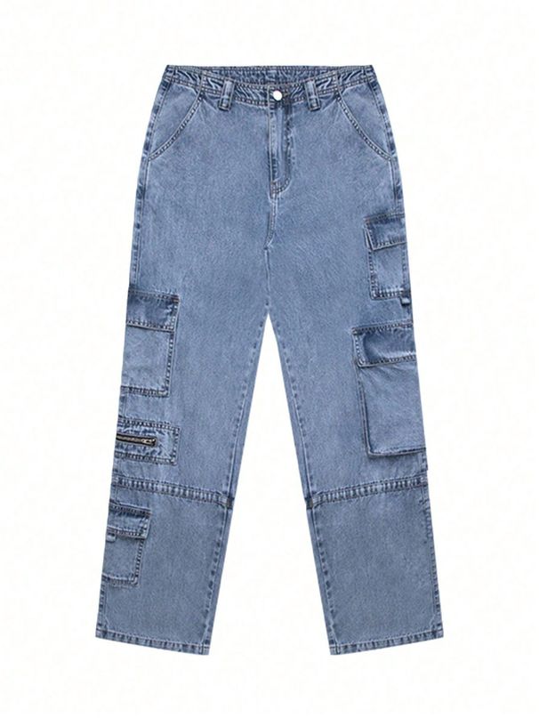Women’s Relaxed Fit Denim Work Pants – Streetwear Wide-Leg Jeans With Washed Finish (XS/S/M/L/XL, Non-Stretch, High Cotton Content)_mkmklike.com
