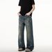 Men's Clothing American Style Dirtyfit Washed Distressed Straight Leg Jeans, New Summer Style, Retro Splatter Paint Casual Trousers For Men._mkmklike.com