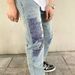 Men's Slim Fit Lightning Bolt Bootcut Jeans – High Street Fashion, Stretch Denim (Cotton Blend, Winter-Ready, Streetwear Essential, Retro Revival)_mkmklike.com