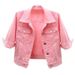 New Slim-fit Color Mid-sleeve Denim Jacket For Women, Short-sleeved, Three-quarter-sleeved, Vest, Small Shl Top_mkmklike.com