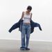 Women's Clothing Retro Street Fashion Waist Design High Waist Casual Loose Straight Jeans_mkmklike.com