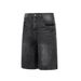 Men's Casual Lightning Print Denim Shorts - Relaxed Fit High Street Wide Leg Cropped Jeans For Streetwear_mkmklike.com