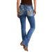 Women's Clothing Women's Jeans Fashion Slim Embroidered Denim Trousers Heavy Flower Water_mkmklike.com