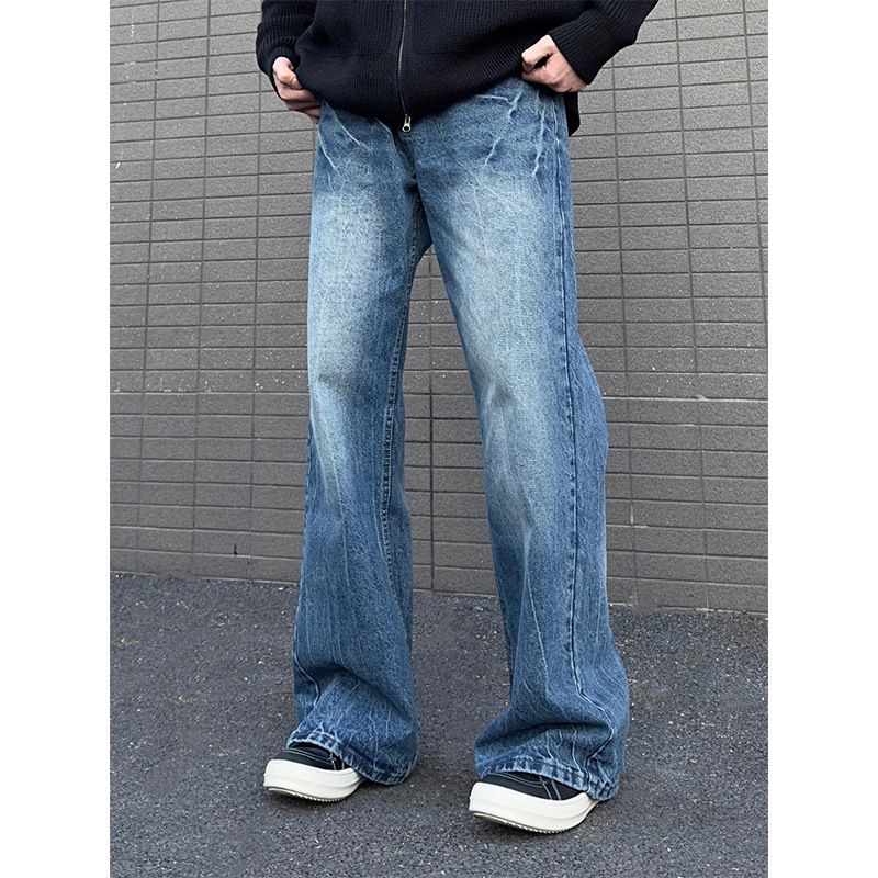 Nordmann Men's Flared Jeans American High Street Loose Wide Leg New Summer Design Straight Casual Pants_mkmklike.com