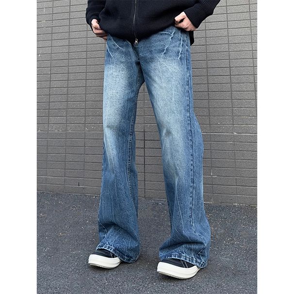 Nordmann Men's Flared Jeans American High Street Loose Wide Leg New Summer Design Straight Casual Pants_mkmklike.com