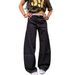 American Retro Turquoise Tannin Jeans Men's And Women's Versatile Loose Wide-leg Niche Rivet Scimitar Pants Tide_mkmklike.com