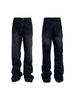 Men's Distressed Flared Jeans - Vintage Grey Cleanfit Denim With Frayed Hem, High Street Micro Bell Bottoms_mkmklike.com