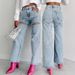 Women's Fashion Ripped Straight Leg Jeans Casual Spring/Summer 2024 Independent Website Wish Cross Border European American Style_mkmklike.com