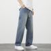 BOY Loose Hong Kong Style Wide-Leg Jeans For Men, Autumn New Light Washed Vintage American Straight-Leg Trendy Casual Men's_mkmklike.com