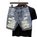 Men's Distressed Denim Shorts | Vintage Washed Ripped Knee Casual Summer Shorts | High-Quality Streetwear 5-Inch Inseam Cargo Shorts For Men_mkmklike.com