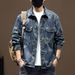 Loom European American Loose Denim Men's Design Retro Jacquard Jacket Spring And Autumn Stylish Long Sleeve Shirt Trendy_mkmklike.com