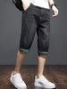 Seven-point Denim Shorts Men's Summer Korean Version Trend Straight Slim-fit 67-point Pants Fashion Trend Brand Versatile Casual Breeches, Blue 28_mkmklike.com