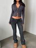 K European And American Fashion Women's Jeans Micro Flared Pants Street Trendsetters Elastic Slim Pants_mkmklike.com