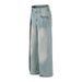 Men's Clothing Retro Niche Deconstruction Design Jeans Men And Women Loose Straight Loose Wide Leg Pants_mkmklike.com