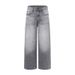 Vintage Washed Wide Leg Jeans For Men - High Waist Straight Loose Fit Denim Pants With Distressed Details (Gray)_mkmklike.com