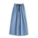 European And American Foreign Trade Clothing Factory Summer Plus-size Women's Drawstring Ultra-thin Fabric Elastic Waist_mkmklike.com