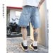 Men's Clothing Washed Loose Jeans Shorts Summer Straight All Match Casual Men's Shorts_mkmklike.com