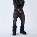 Distressed Washed Black Striped Faded Straight Leg Flared Jeans American High Street Style Slim Fit With Splatter Paint And Frayed Edges_mkmklike.com