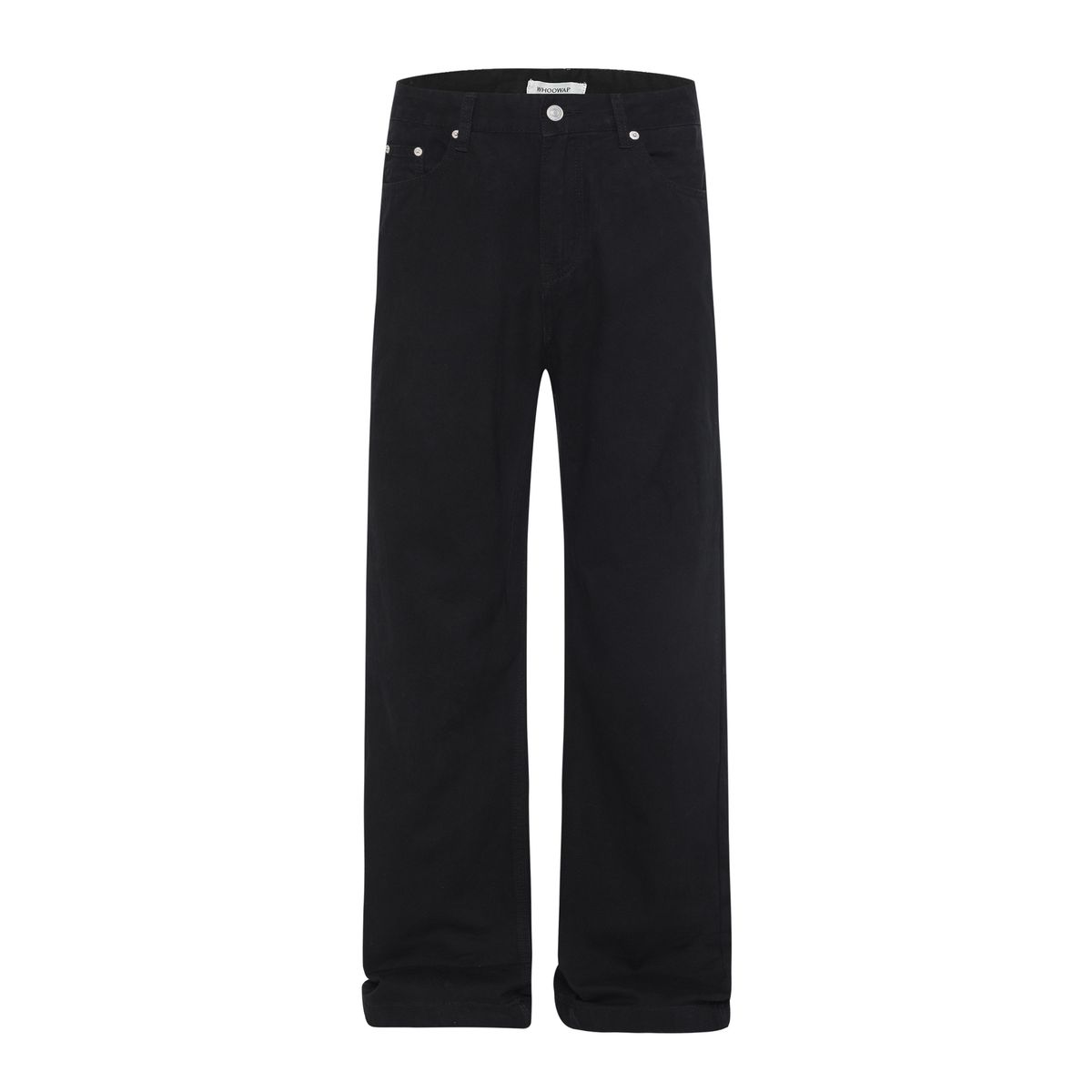 Men's Clothing Wide Casual Pants Black And White Solid Color Pure Cotton Classic Washed Loose Simple Cleanfit Jeans_mkmklike.com