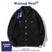 WASSUP NEST American Style Denim For Men Spring And Autumn Vintage Workwear Casual Jacket Versatile Turn-Down Collar Top_mkmklike.com