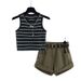 Women's Clothing New Summer Outfit A Complete Set Of Solid Color Vest Suspenders With Casual Slim Denim Shorts Two Piece Set_mkmklike.com