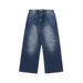 Men's Distressed Wide-Leg Jeans – Vintage Washed Denim Pants (Blue, S-XL)Men's Clothing_mkmklike.com