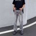 American Style Vintage Letter Jeans For Men Spring And Autumn Straight Loose High Street Vibe Long Pants_mkmklike.com