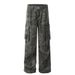Loose Wide-Leg Cargo Men's Street Style Multi-Pocket Pleated Camouflage Outdoor Sports Denim Casual Pants_mkmklike.com