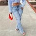 Women's Clothing Women's High Waist Ripped Flared Jeans Stretch Slim Fit Long Pants Spring Summer Style Frayed Edges Clothing_mkmklike.com