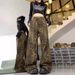 American Retro Leopard Print Wide-leg Jeans For Women, New Autumn Style, Loose Straight Pants, Casual Floor-length_mkmklike.com