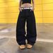 Plus Size Vintage American Embroidered High Waist Wide Leg Jeans For Women – Comfortable & Stylish Fall Winter Staple_mkmklike.com