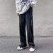 Men's American Retro High-Street Jeans Zip Detail Split Hem Flared Pants Black Brown S-3XL Bulk Discounts_mkmklike.com