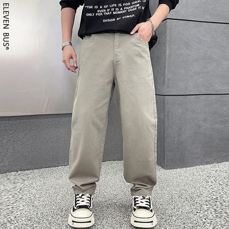 Men's Washed Denim Jeans - Relaxed Fit Straight Leg Casual Trousers For Urban Streetwear_mkmklike.com