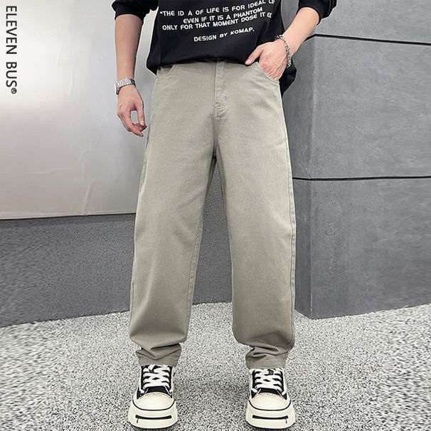 Men's Washed Denim Jeans - Relaxed Fit Straight Leg Casual Trousers For Urban Streetwear_mkmklike.com