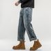 New Spring Jeans Men's Harlan Loose Trendy Brand American Retro Washed Double Craft Medium Waist Large Size Youth_mkmklike.com