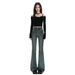 2025 American Retro|High Street Double Button|Long Pants|Extra Long|Elastic Slight Flare Jeans For Women_mkmklike.com