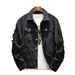 Men's Clothing Denim Jacket Casual Lapel Hole Single Breasted Cardigan Coat_mkmklike.com