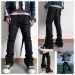 Dark Style Men's Jeans Hanrted Wax Coating Slim Fit Flared Youth Faion High Waist Button Closure Wear Resistant Long_mkmklike.com
