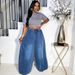 Women's Clothing New Women's Clothing Street Casual Versatile Elastic Waist Wide Leg Pants_mkmklike.com