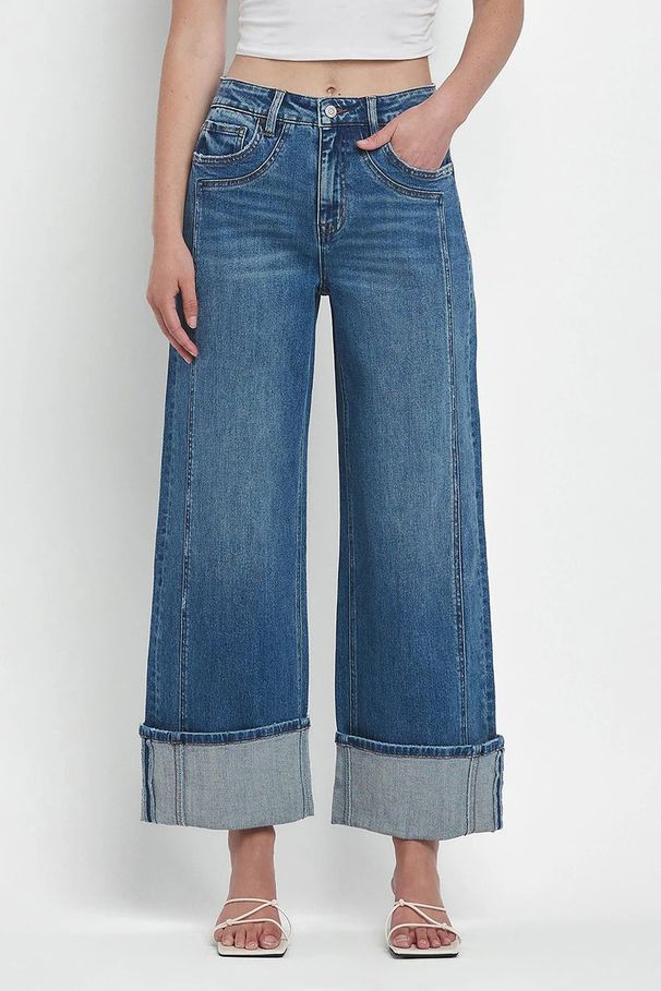 Women's Relaxed Fit Mid-Rise Straight Leg Washed Denim Jeans For Casual Streetwear (Light Blue, Dark Blue) - S/M/L/XL_mkmklike.com