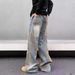 Washed And Old Jeans Men's Spring And Autumn American High Street Retro Loose Drape Wasteland Wind Dirty Dyed Long Pants_mkmklike.com