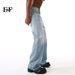 EF JEANS | 2024 New American Basic Simple Straight Casual Pants Washed Denim Trousers_mkmklike.com