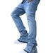 Men's Clothing Jeans 2026 American Spring/Summer Style Whiskered Loose Flare Wide Leg Straight Leg Jeans_mkmklike.com
