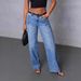 Vintage High-Waisted Straight-Leg Jeans – Light Blue Patchwork Denim For Women_mkmklike.com
