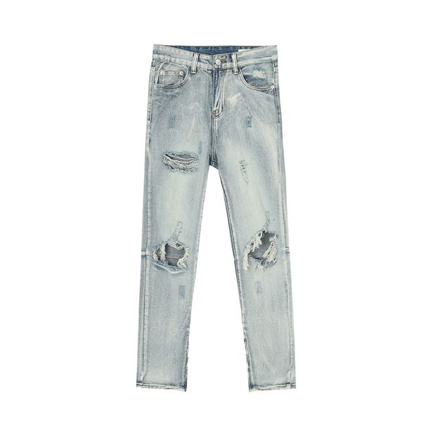 MTLCLOTHES Men's Clothing|High Street Style Light Blue Big Ripped Skinny Jeans_mkmklike.com